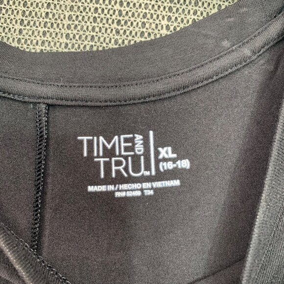 Time And Tru Womens Size XL Black Scoop Neck Mid-Length Sleeveless Dress - Picture 2 of 8